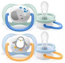 Philips Set 2 Suzete Philips-Avent SCF080/05 Ultra Air 0-6 luni Ortodontice fara BPA Elefant / Pinguin (SCF080/05)
