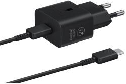 Samsung EP-T2510XBE Samsung USB-C 25W Cestovní nabíječka + USB-C Datový Kabel Black (Pošk. Balení)