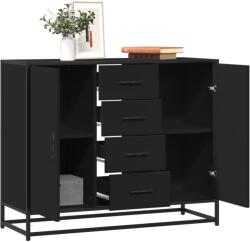 vidaXL fekete szerelt fa tálalószekrény 92 x 35 x 76 cm (3300825)