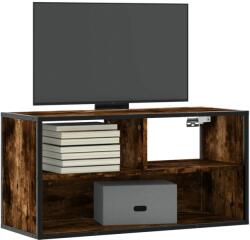 vidaXL füstös tölgy színű szerelt fa és fém TV-szekrény 80x31x39, 5 cm (848926)