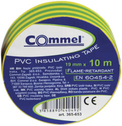 Commel szigetelőszalag 15mm x 10m zöld sárga 1 db (AD365-603)