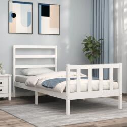 vidaXL fehér tömör fa ágykeret fejtámlával Small Single (3191867)