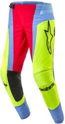 Alpinestars Pantaloni motocross Alpinestars Techstar Ocuri albastru deschis-galben fluo-rosu (AIM171-0205)