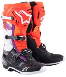Alpinestars Ghete moto Alpinestars Tech 10 portocaliu-galben-violet-alb-negru (AIM130-507)