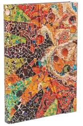 Paperblanks Butikkönyv, Gaudis Mosaics, Sun, Midi, vonalas