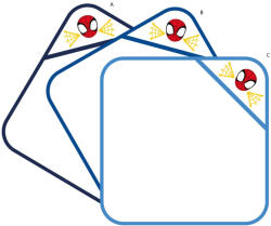 Pókember kapucnis babatörölköző hímzett mintával - középkék (SPM1631-B_kke)