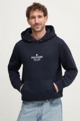Tommy Hilfiger felső sötétkék, férfi, nyomott mintás, kapucnis, MW0MW39050 - sötétkék M