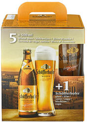 Schöfferhofer SCHÖFFERHOFER WEIZEN Pack (5 X 0, 5 l üveg +1 pohár)