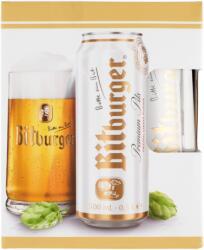 Bitburger Pils Pack (4 X 0, 5 l dob sör + 1 pohár)