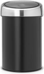 Brabantia Coș de gunoi Touch Bin 3 l negru cu capac din oțel (364440) Cos de gunoi