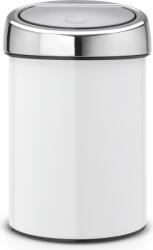 Brabantia Coș de gunoi Touch Bin 3 l alb cu capac din oțel (364488) Cos de gunoi