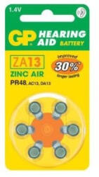 GP Batteries Hearing Aid ZA13 (7000ZD, PR48) Cink-levegő hallókészülék elem 6db/bliszter