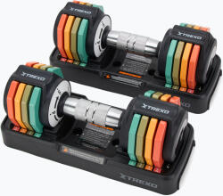 TREXO Állítható kézisúlyzó készlet TREXO 2 x 5 kg multicolor