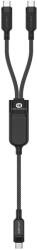 ACEFAST C5 USB-C - USB-C / USB-C 2az1-ben 100W 480Mb/s kábel - fekete