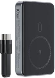 ACEFAST Powerbank Acefast M10 mágneses 2x USB-C PD 30W és 15W induktív töltés USB-C kábellel - Fekete