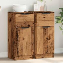 vidaXL 2 db antik fa színű szerelt fa tálalószekrény 30 x 30 x 70 cm (856952)