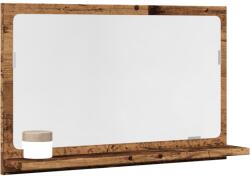 vidaXL antik fa színű szerelt fa tükrös fürdőszobaszekrény 60x11x37 cm (856197)