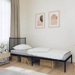 vidaXL fekete fém ágykeret fejtámlával 90 x 200 cm (350857)