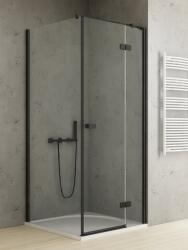 NEW TRENDY Reflexa Black zuhanykabin 100x80 cm négyszögletes fekete matt/átlátszó üveg EXK-4939