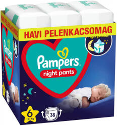 Pampers Night Pants bugyipelenka 6, 13+ kg HAVI PELENKACSOMAG 38 db
