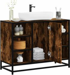 vidaXL füstös tölgy szerelt fa fürdőszobai mosdószekrény 80x33x60 cm (849291)