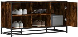 vidaXL cipőpad füstölt tölgy 100x40x53, 5 cm fából és fémből készült (849216)