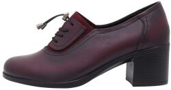 Nicolis Pantofi dama, Nicolis, 124494-Bordo, casual, piele naturala, cu toc, bordo (Marime: 38)
