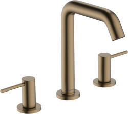Hansgrohe Tecturis S, 3 lyukú mosdócsaptelep 150 EcoSmart+ Push-Open hulladékkészlettel, szálcsiszolt bronz, HAN-73330140 (HAN-73330140)