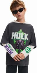Desigual gyerek pamut hosszú ujjú felső HULK szürke, nyomott mintás, 24WBTK08 - szürke 164