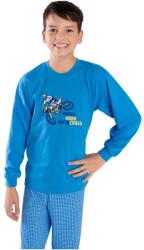 Bettymode hosszú ujjú gyerek pizsama MOTOCROSS LIGHT BLUE, 134 (PYZCH2439---134)