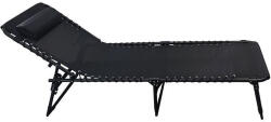 Woodwell Șezlong De Plajă Negru Pliabil Metalic 190x57x30cm E609, 1 (Ε609,1)