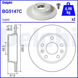 DELPHI Disc frana DELPHI BG5147C - piesa-auto