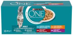 Purina One Adult nedves macskaeledel szószban csirkével/marhával/báránnyal/tengeri hallal 40 x 85 g - 3400 g