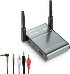 HiGi® X600 - Bluetooth V5.0 fogadó egység, fém házban - 50m hatósugár, Jack 3.5 kimenet, beépített mikrofon, 30 óra akku használat