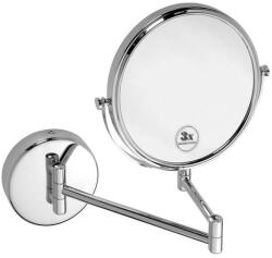 SAPHO XR006 X-Round lógó kozmetikai tükör, 20 cm átmérőjű, ezüst