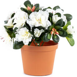 4-Home Azálea művirág cserépbenfehér, 21 x 10 x 10 cm, fehér