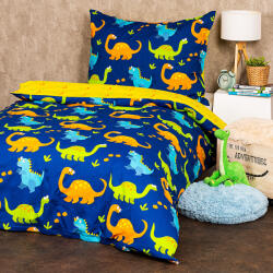 4home Dino pamut gyermek ágyneműhuzat, 140 x 200 cm, 70 x 90 cm
