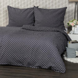 4home szürke pöttyös krepp ágyneműhuzat, szürke, 140 x 200 cm, 70 x 90 cm