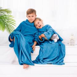 DecoKing Lazy Kids takaró ujjakkal, indigókék, 90 x 105 cm, sötétkék