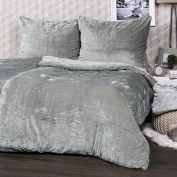 4home mikroflanel ágyneműhuzat szürke, szürke, 140 x 200 cm, 70 x 90 cm