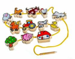 Teddies Első kisállataim fa felfűzhető játék, 12 részes, dobozban 24, 6 x 19 x 3, 8 cm