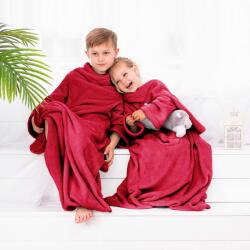 DecoKing Lazy Kids takaró ujjakkal, piros, 90 x 105 cm, piros