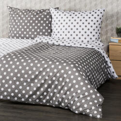 4home pamut ágyneműhuzat, szürke pöttyös, 140 x 200 cm, 70 x 90 cm, szürke, 140 x 200 cm, 70 x 90 cm
