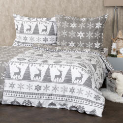 4home Christmas Time flanel ágyneműhuzat, szürke, 220 x 200 cm, 2 db 70 x 90 cm