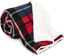 4Home Kocka piros gyapjú hatású pléd, 150 x 200 cm