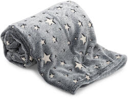 4Home Soft Dreams Stars világítós pléd, 150 x 200 cm, szürke