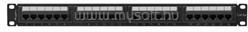 Lanberg Patch panel 24 port 1U 19" CAT. 6a UTP, fekete (PPUA-1024-B) (PPUA-1024-B)