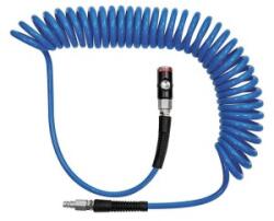 RIEGLER - Furtun aer comprimat spiralat, albastru, cuplaj siguranta si dop, NW 7.2, 12x8mm, 10m [SP121000PUDSK] (SP121000PUDSK)