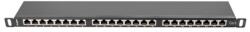 Lanberg Patch panel 24 port 0.5U 19" CAT. 6 árnyékolt, fekete PPS6-0024-B (PPS6-0024-B)