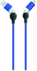 2GO USB / Type C- 4in1, 1.2m, Albastru (797368)